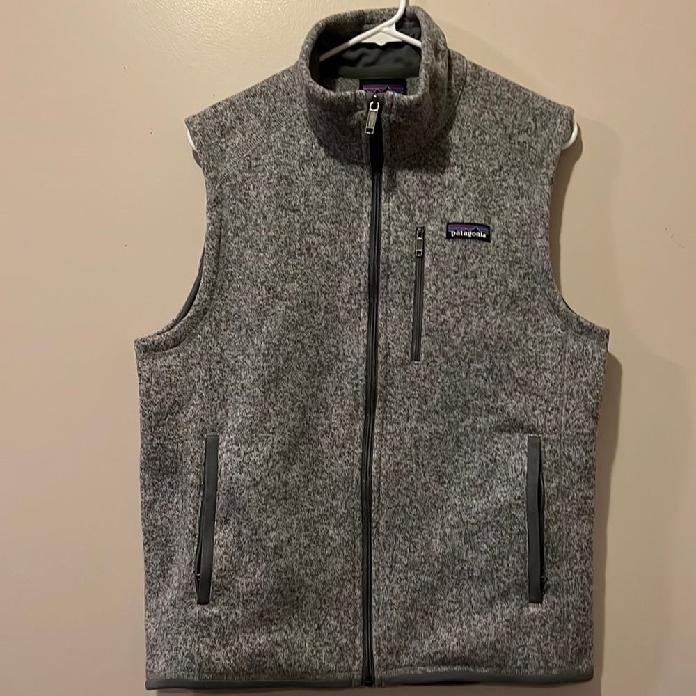 Gray Patagonia fleece vest